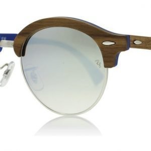 Ray-Ban RB4246M 12179U Ruskea puu-hopea-sininen Aurinkolasit